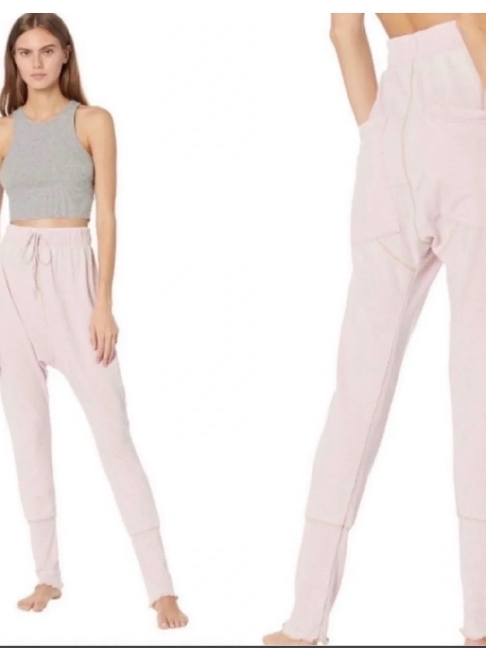 Free People Intimately Cozy All Day Harem Joggers Daytime Fireworks Med GUC Pink